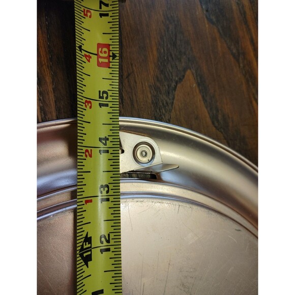 VTG 50s West Bend Rosey Copper Colored Metal locking Cake Carrier 14.5" dia. - Picture 16 of 16